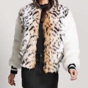 Forever 21 Faux Fur Varsity Coat